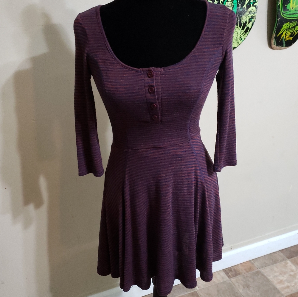 Navy&Burgundy Dress